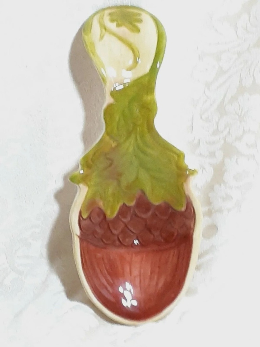 Ceramic Spoon Rest in Green and Brown buy Cracker Barrel